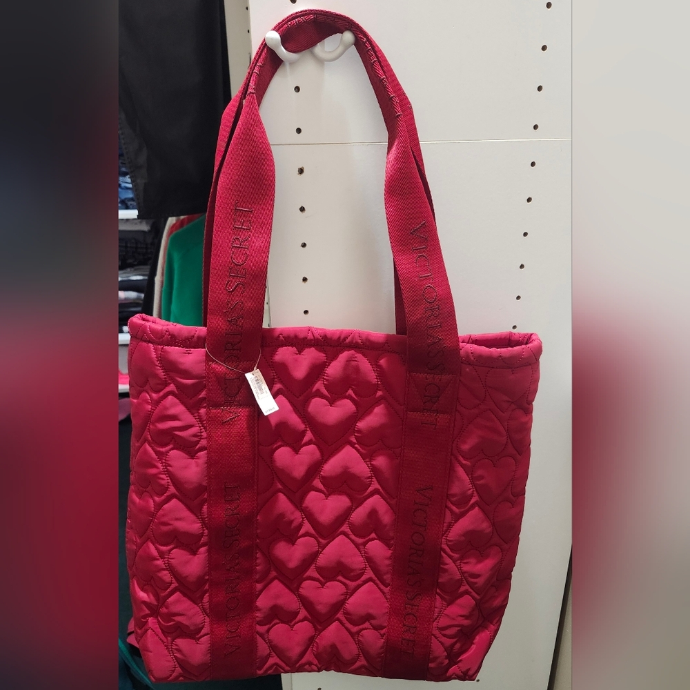 Victoria's Secret Quilted Red Tote Bag